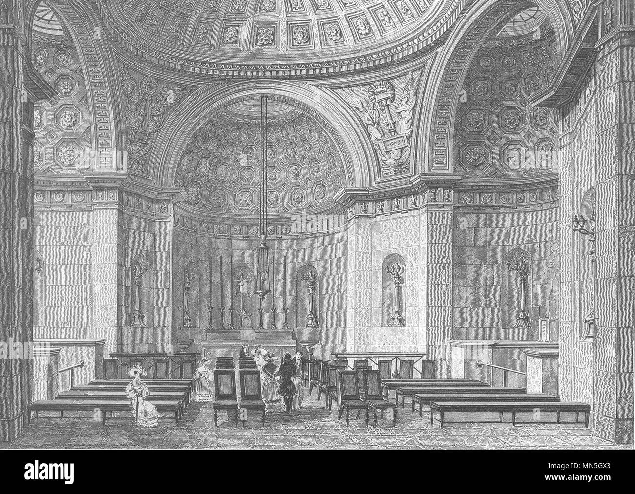 París. Chapelle Expiatoire de Louis XVI (1) 1831 antigua imagen de impresión Foto de stock