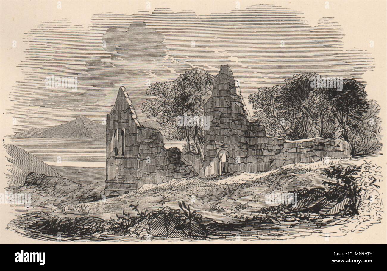 ROTHESAY. La capilla de San Blane, Loch Fad. Escocia 1885 antigüedades imprimir Foto de stock