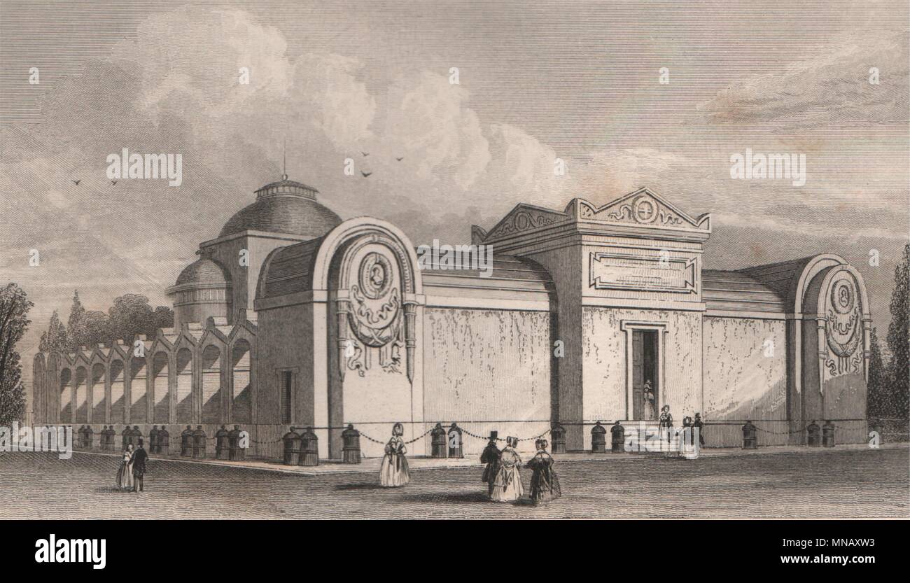 París. Exteriora de la Chapelle Expiatoire de Louis XVI. BICKNELL 1845 imprimir Foto de stock