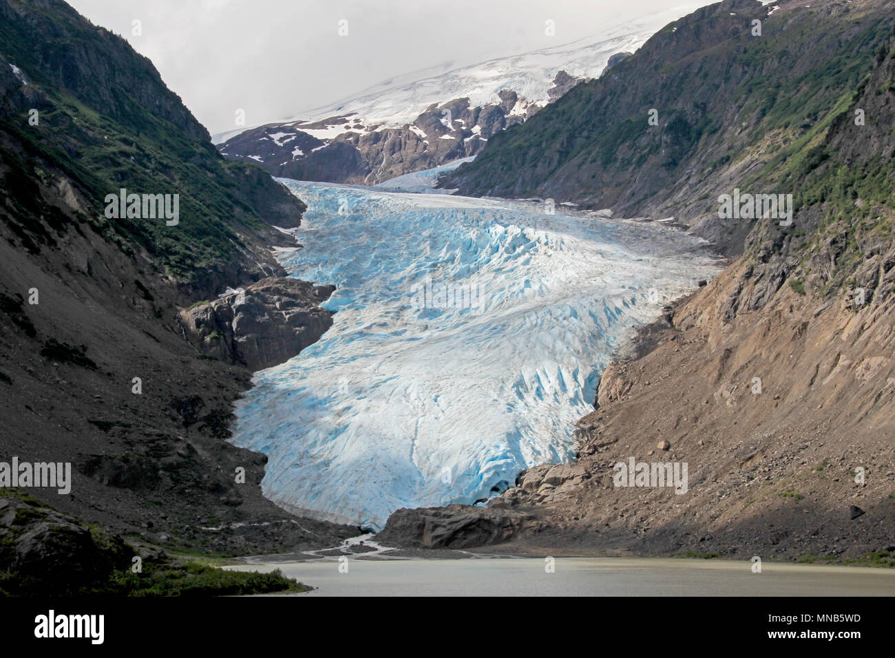 Salmón glaciar cerca de Hyder, Alaska y Stewart, Canadá, el glaciar está situado en el lado canadiense de la booarder en Columbia Británica Foto de stock