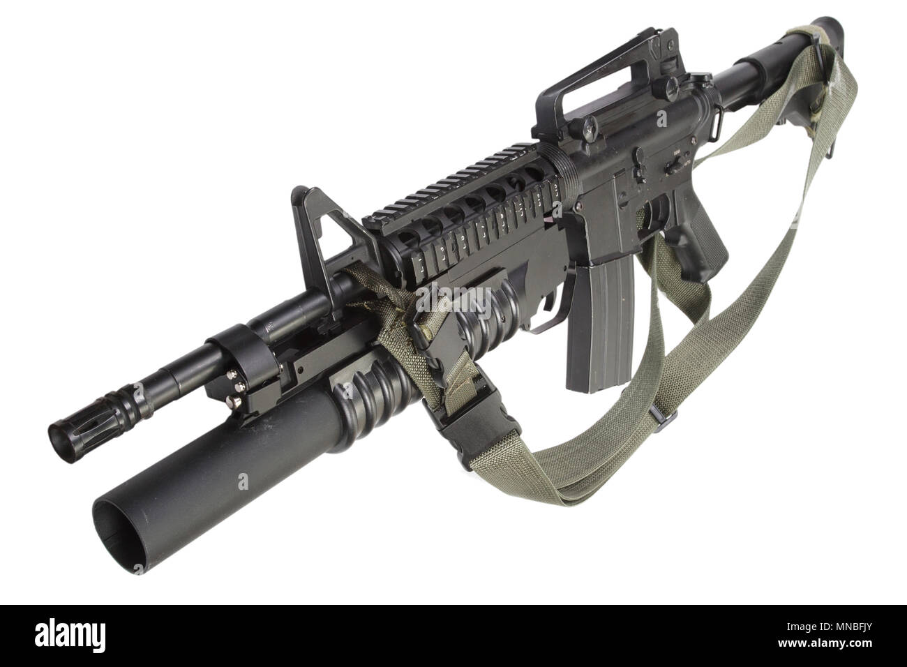 Carabina M4 equipado con un lanzagranadas M203 Fotografía de stock - Alamy