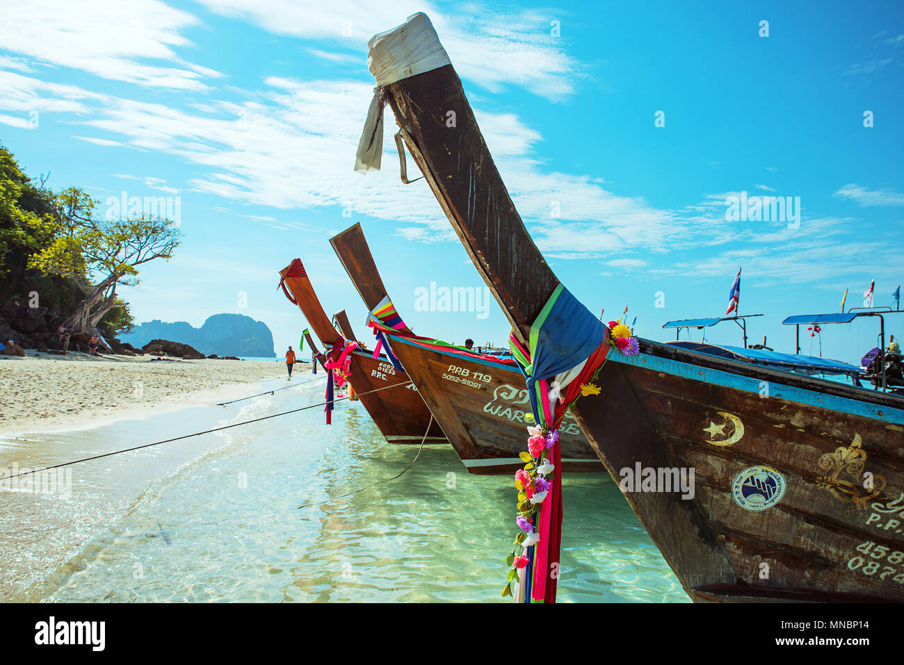 Hermoso paisaje asiático - montones de cortadores de pesca Foto de stock
