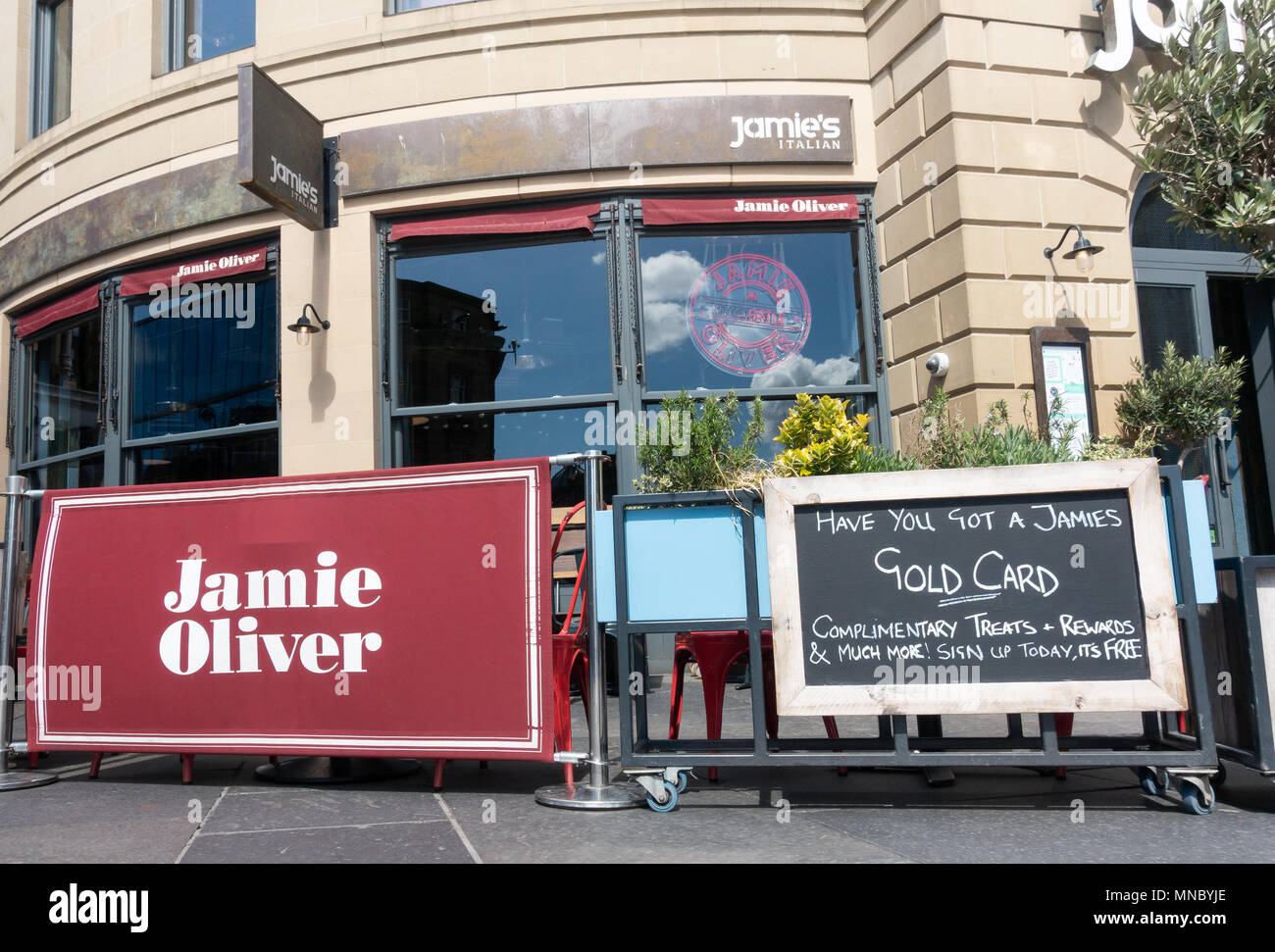 Jamie Oliver restaurante en Newcastle upon Tyne, Inglaterra. UK Foto de stock