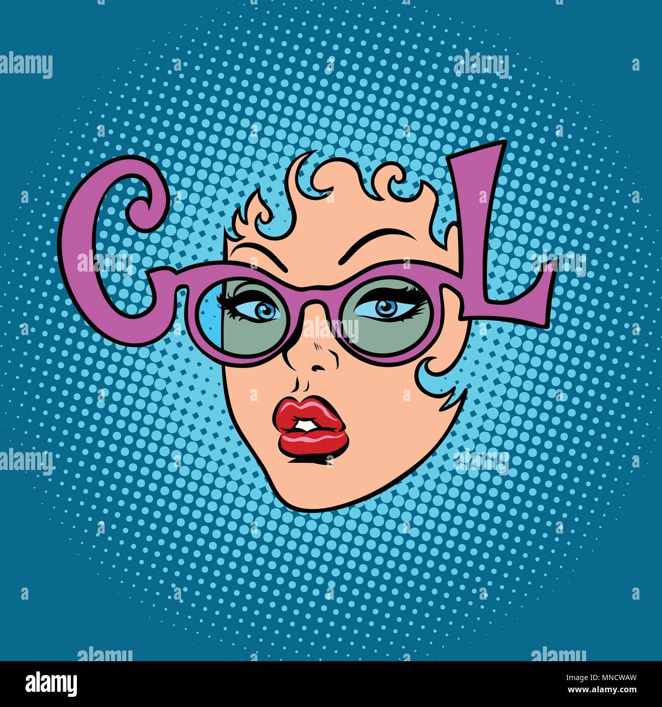Cool moda mujer gafas Ilustración del Vector