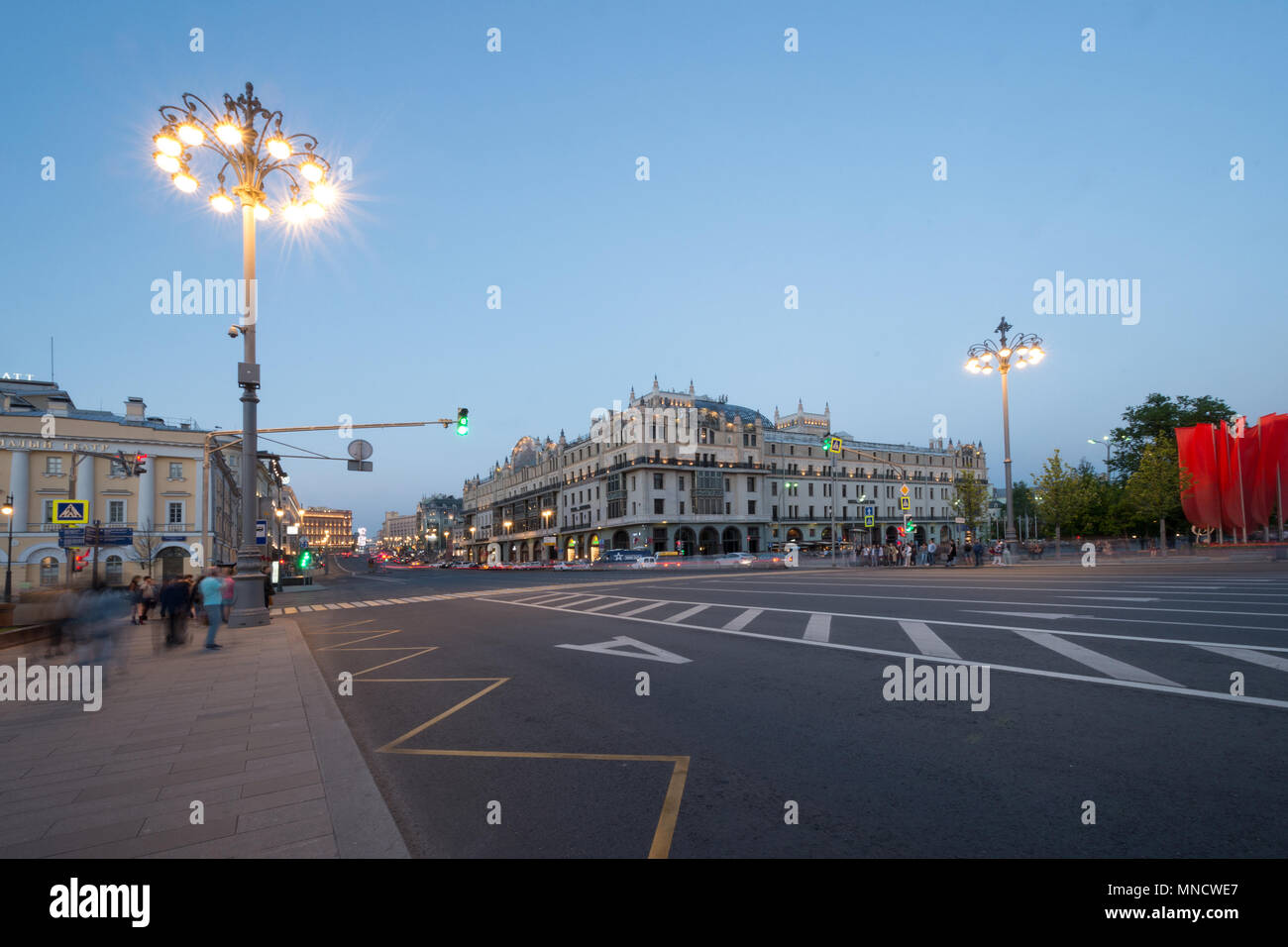 El Hotel Metropol,la vista desde la plaza del teatro, construido en estilo Art Nouveau en los años 1899-1905 Moscú, Rusia Foto de stock