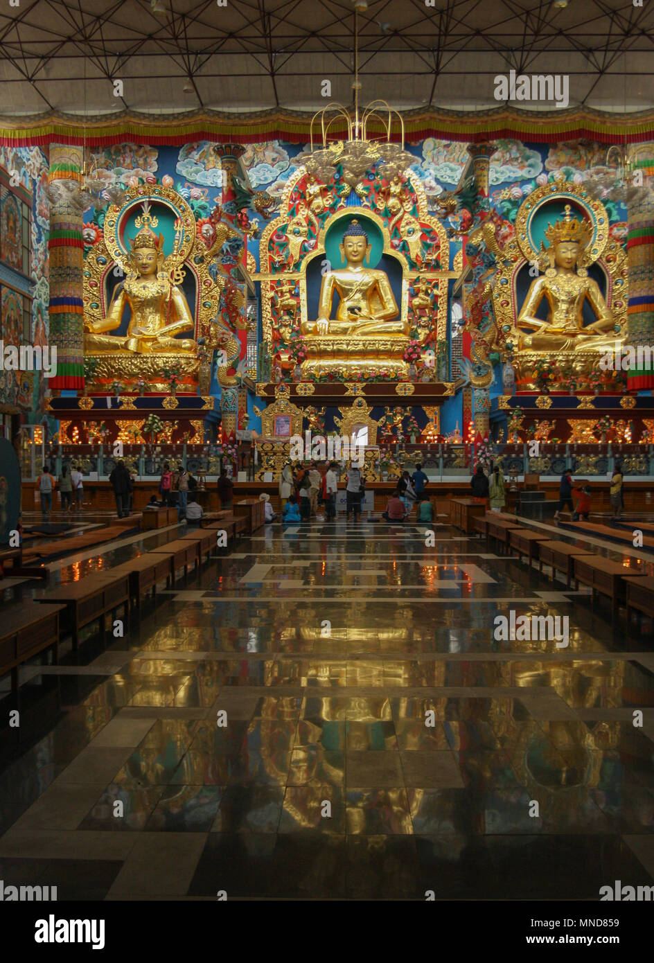 - Monasterio Namdroling en Bylakuppe Kushalnagar () - Coorg, India Foto de stock