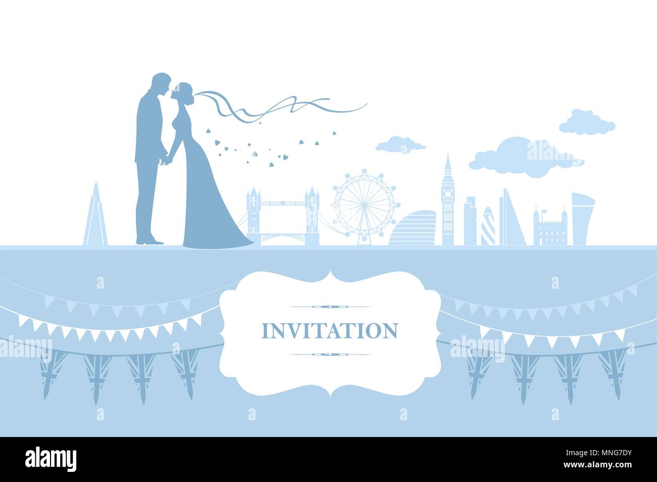 Londres Tarjeta de boda Ilustración del Vector