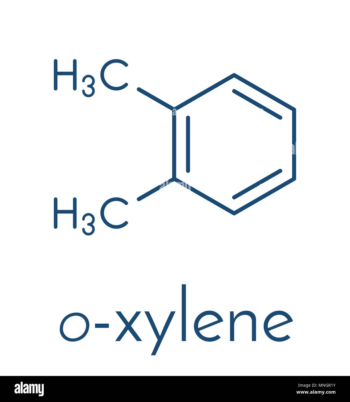 Orto-xileno (o-xileno) molécula de hidrocarburo aromático. Fórmula  esquelética Imagen Vector de stock - Alamy