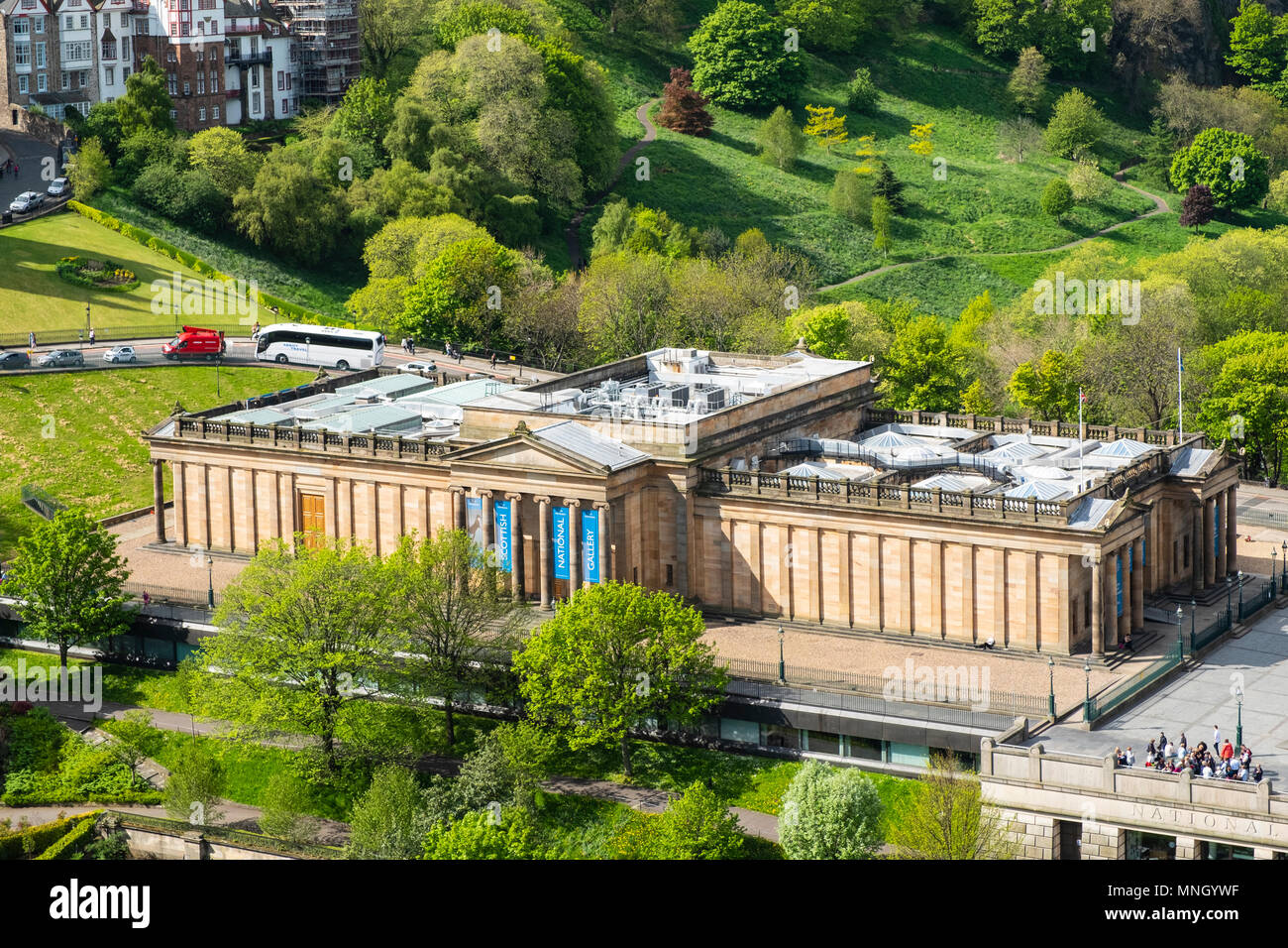 Vista de la Galería Nacional de Escocia, en Edimburgo, Escocia, Reino Unido Foto de stock