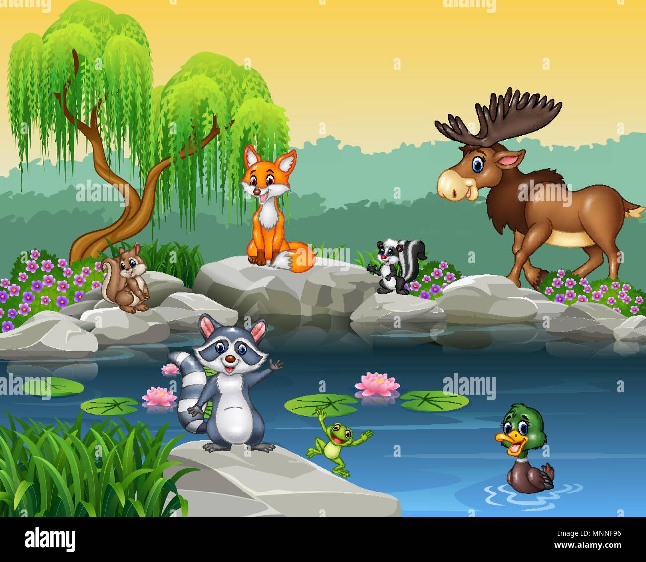 Coleccion De Animales Divertidos Dibujos Animados De La Hermosa