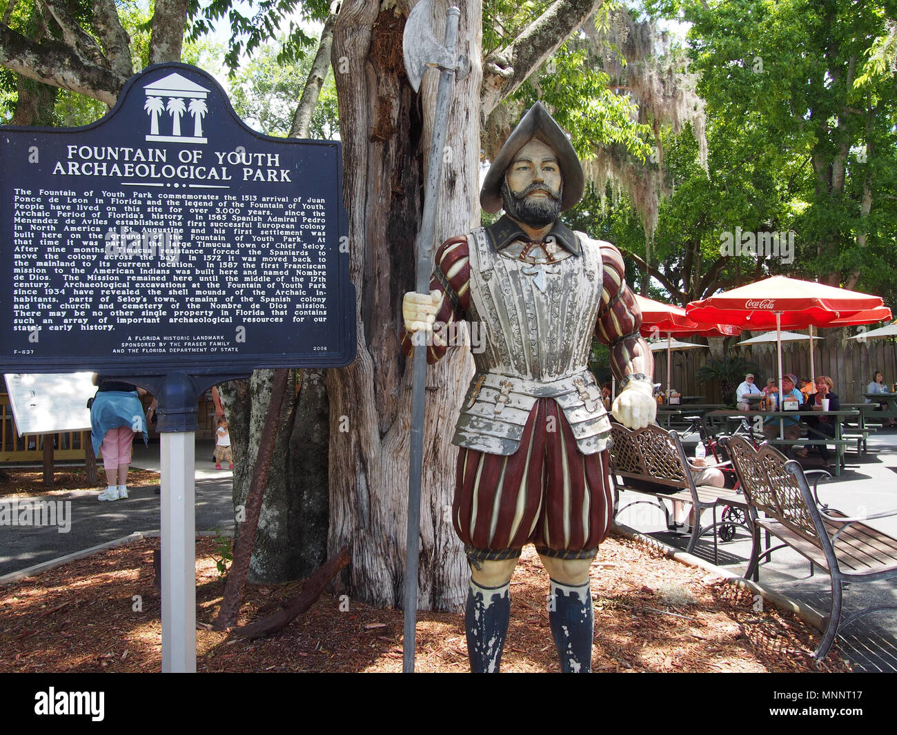Ponce de Leon figura en la fuente de la Juventud, San Agustín, Florida