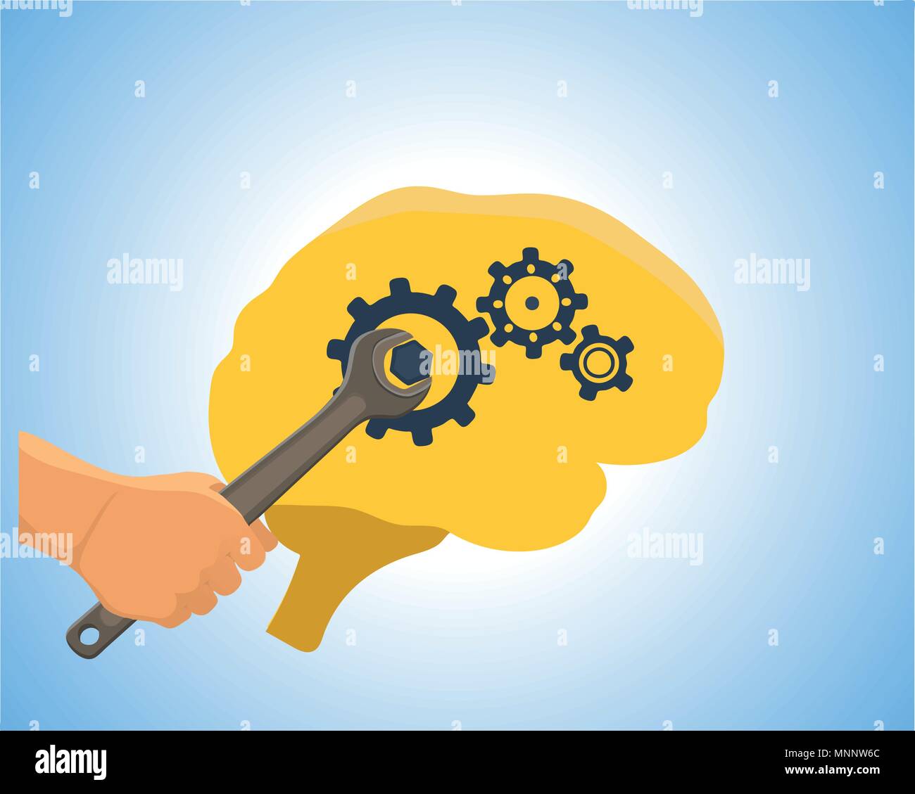 Brain training ilustración vectorial. Iconos de las enfermedades