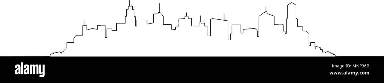 Dibujo Artístico, ilustración vectorial de Ciudad genérica paisaje urbano de gran altura del rascacielos Skyline Ilustración del Vector