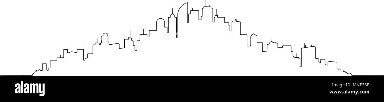 Dibujo Artístico, ilustración vectorial de Ciudad genérica paisaje urbano de gran altura del rascacielos Skyline Ilustración del Vector