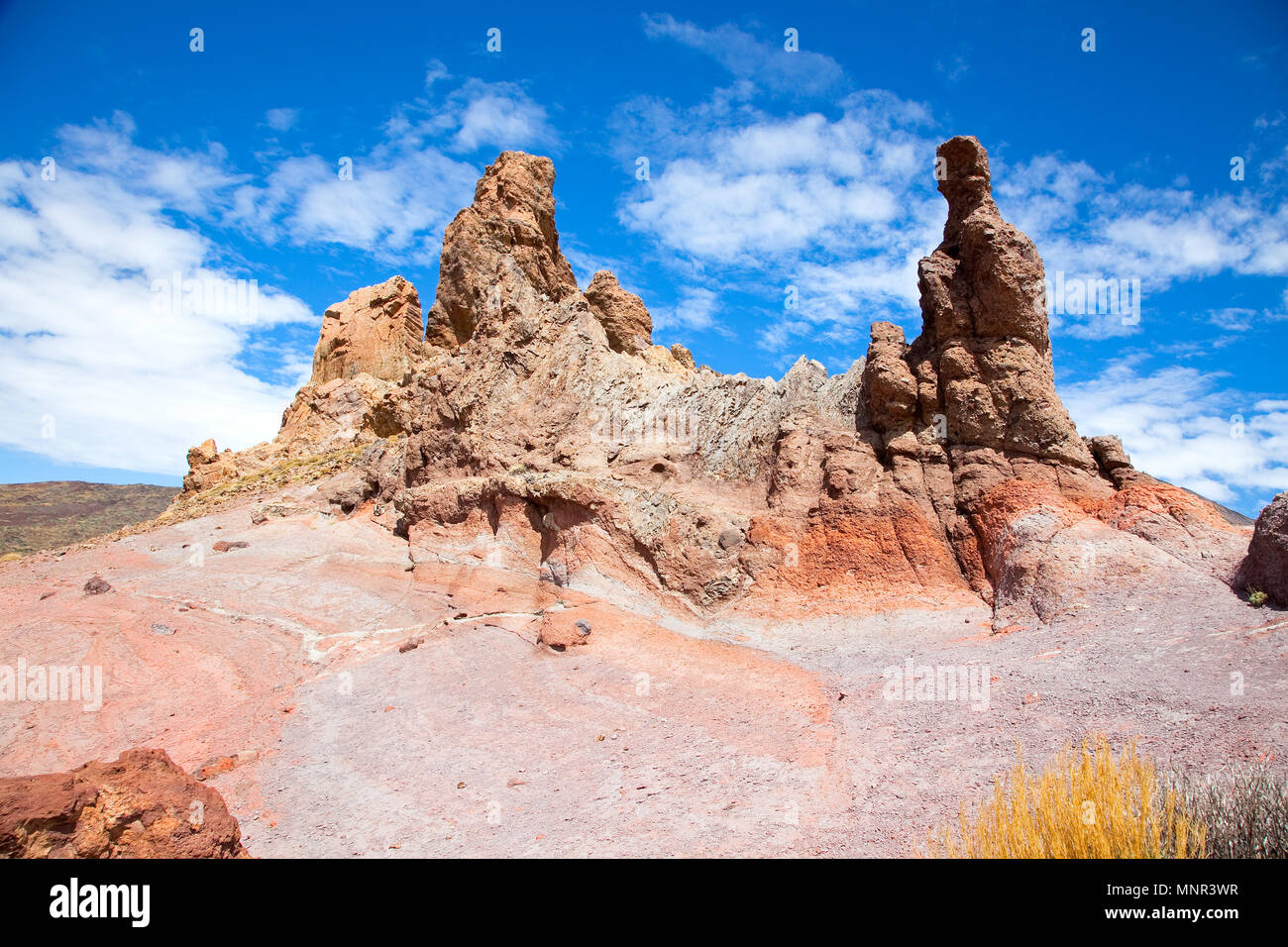 Paisaje de lava volcánica en el Teide, Tenerife, Islas Canarias, España. Foto de stock