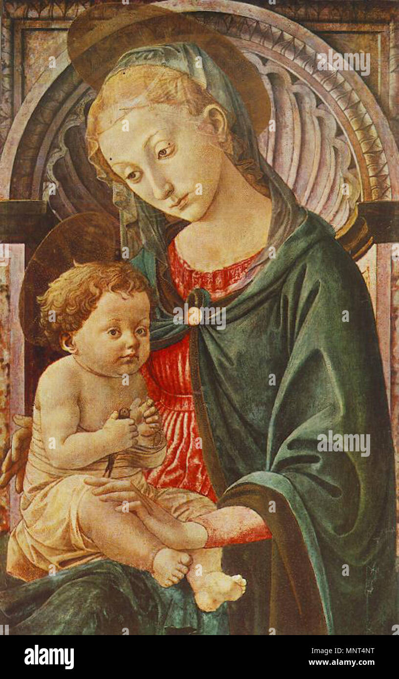 Virgen con el niño 1450s. 974 Pesellino, madonna Foto de stock