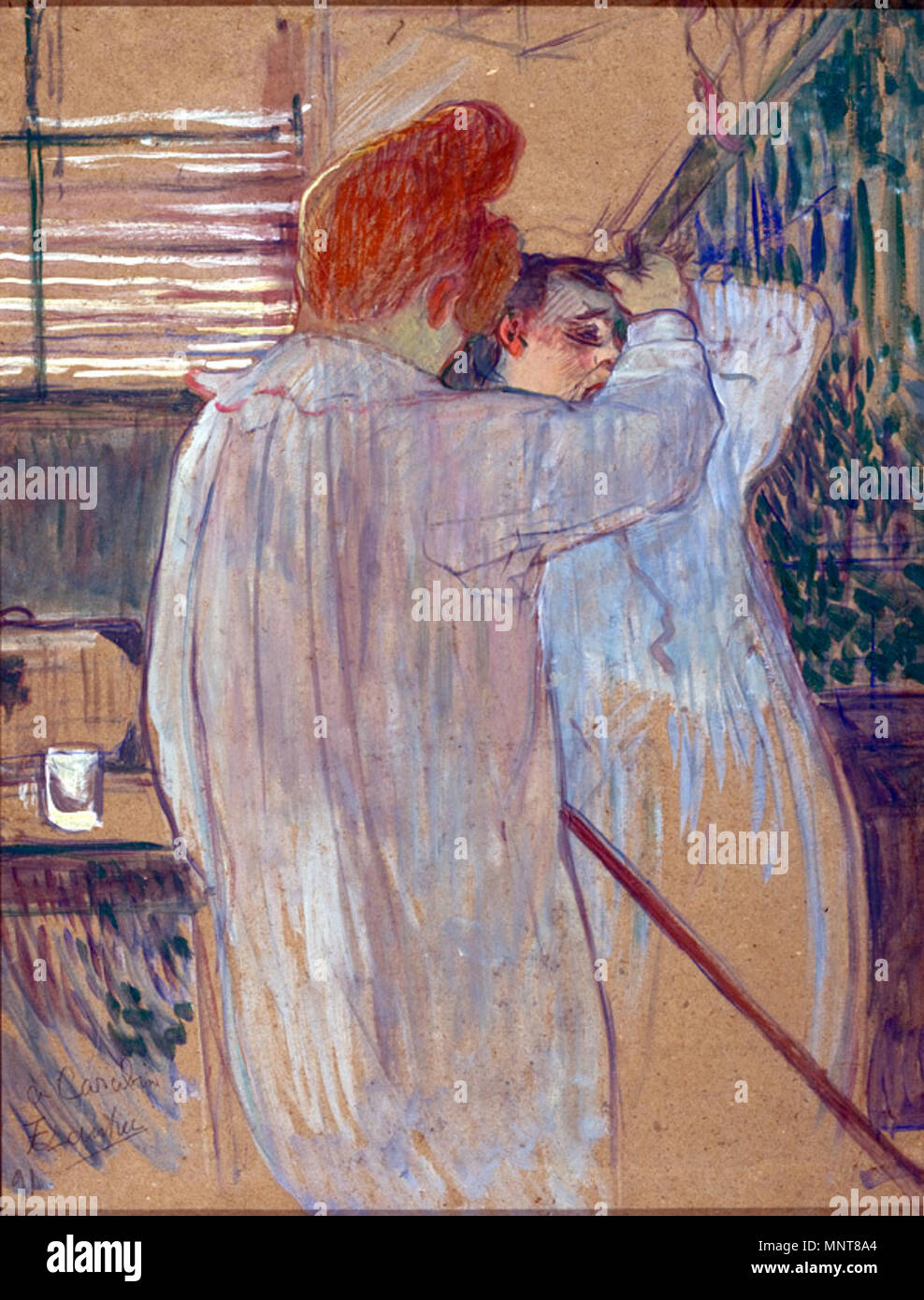 Inglés: Mujer peinar su cabello - Dos mujeres en camisones Português:  Mulher se Penteando - Duas Camisola de Mulheres em 1891. 1201  Toulouse-Lautrec - Mulher se Penteando Fotografía de stock - Alamy