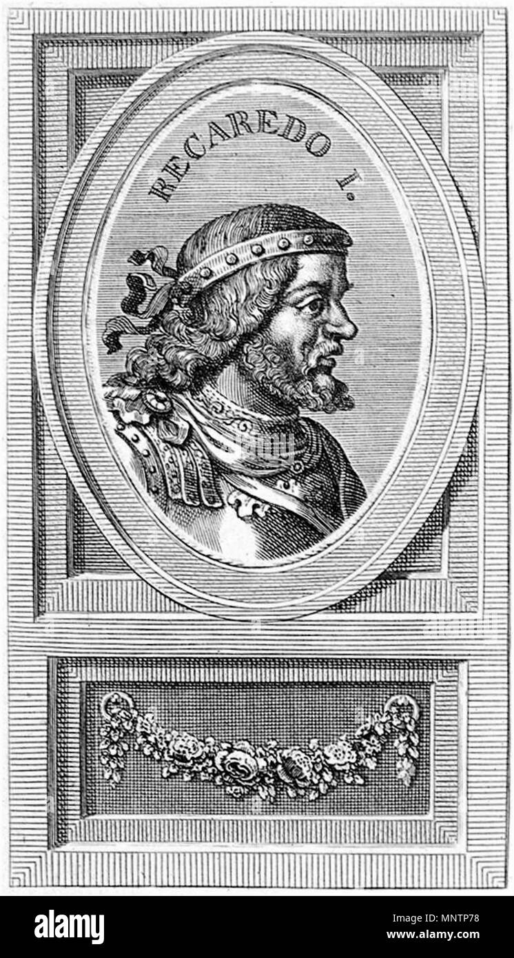 . Inglés Recared I, el primer rey visigodo de Hispania convertida al