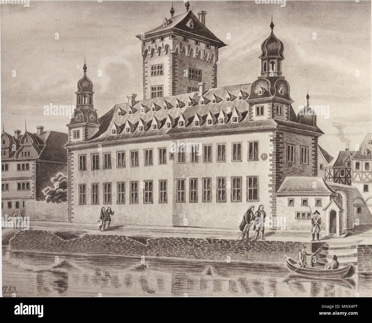 1100 Schlad - 26a - Die Kurfürstliche Burg im Zustand vor 1811 Foto de stock