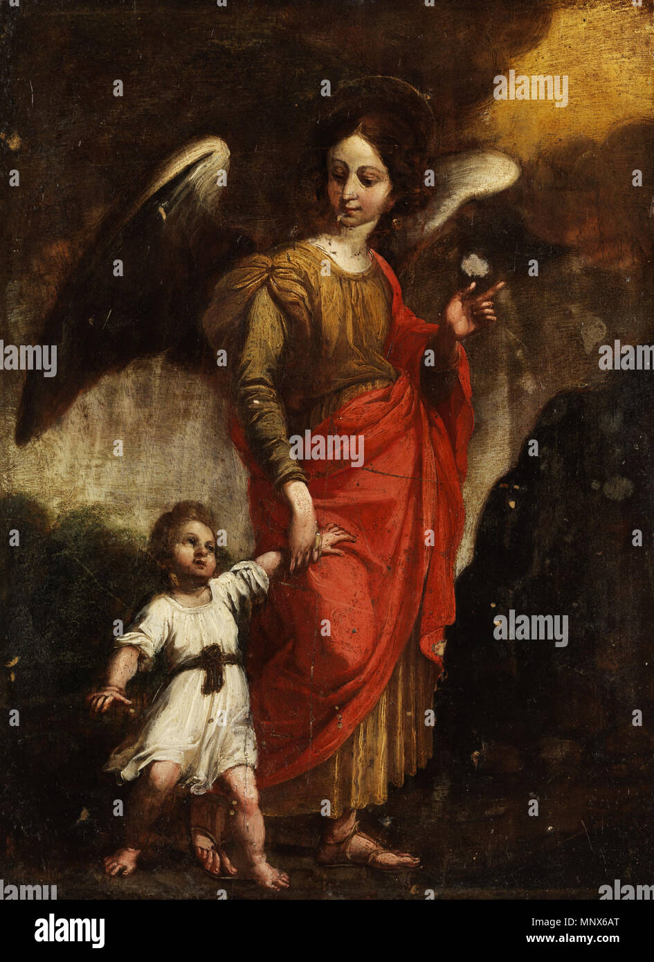 Deutsch Rafael Kleinkind Schutzengel Mit Einem Maler Der Schule Des Beginnenden Florentinischen 17 Jahrhunderts Ol Auf Pappelholz Francais Ange Gardien Raphael Avec Un Bebe Peintre De L Ecole Du Florentino Debut Du