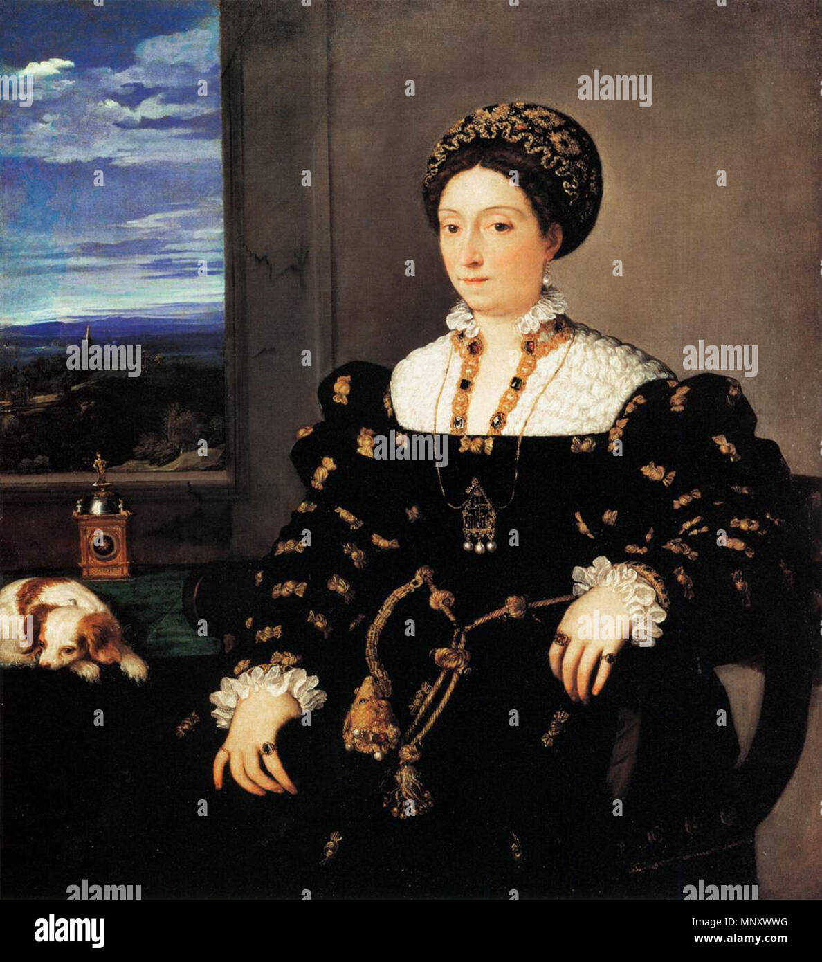 Eleonora Gonzaga circa 1538. 1195 Tiziano - Eleonora Gonzaga - WGA22922 Foto de stock