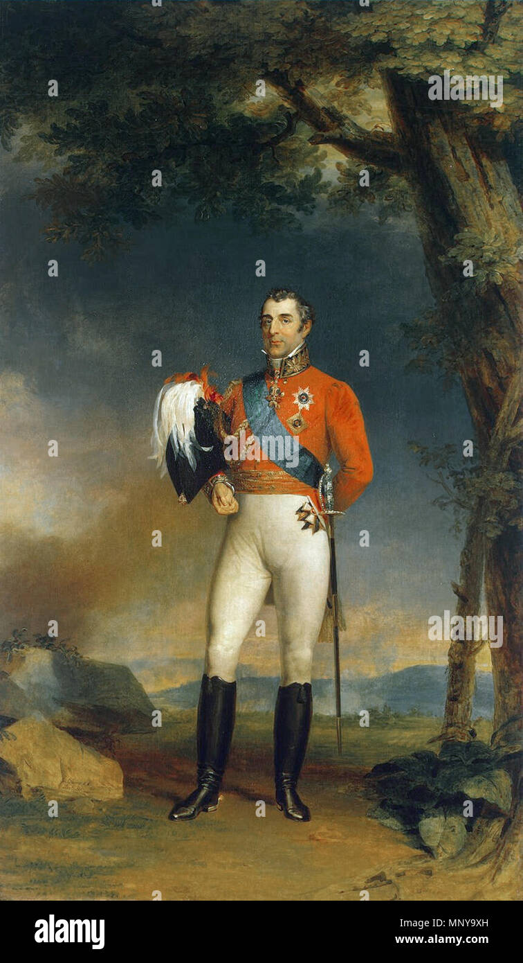 Retrato del Duque de Wellington . Arthur Wellesley, primer duque de Wellington (1769-1852), él se levantó a la prominencia en las guerras napoleónicas, alcanzando el rango de mariscal de campo . 1829. 1255 Wellington por Daw Foto de stock