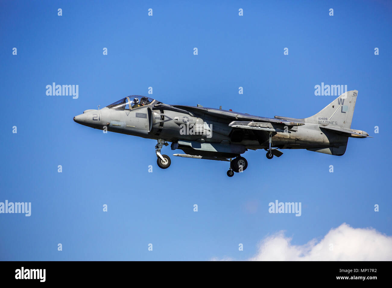 Los marines Harrier Jump Jet en Central Texas Airshow Fotografía de