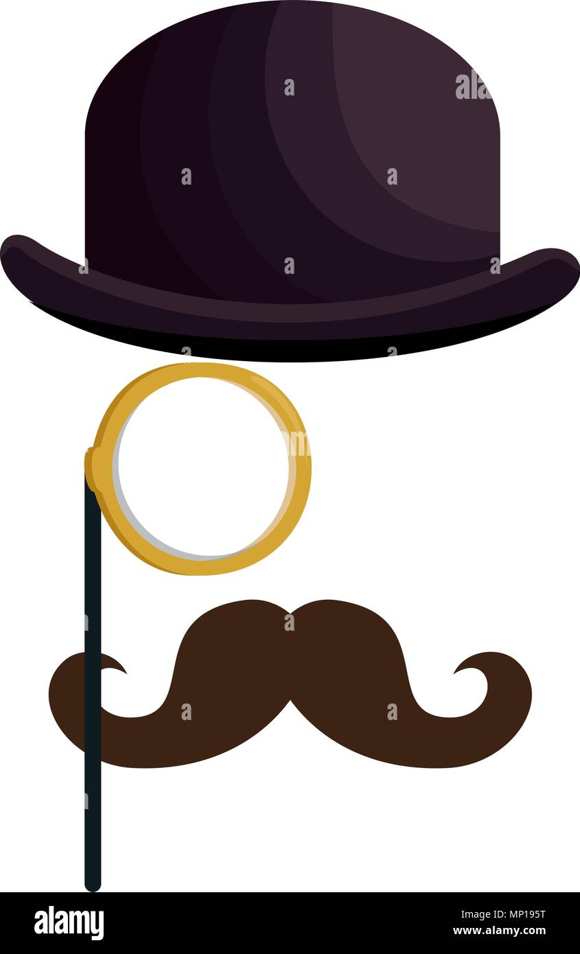Sombrero con gafas y bigote estilo HIPSTER Imagen Vector de stock - Alamy