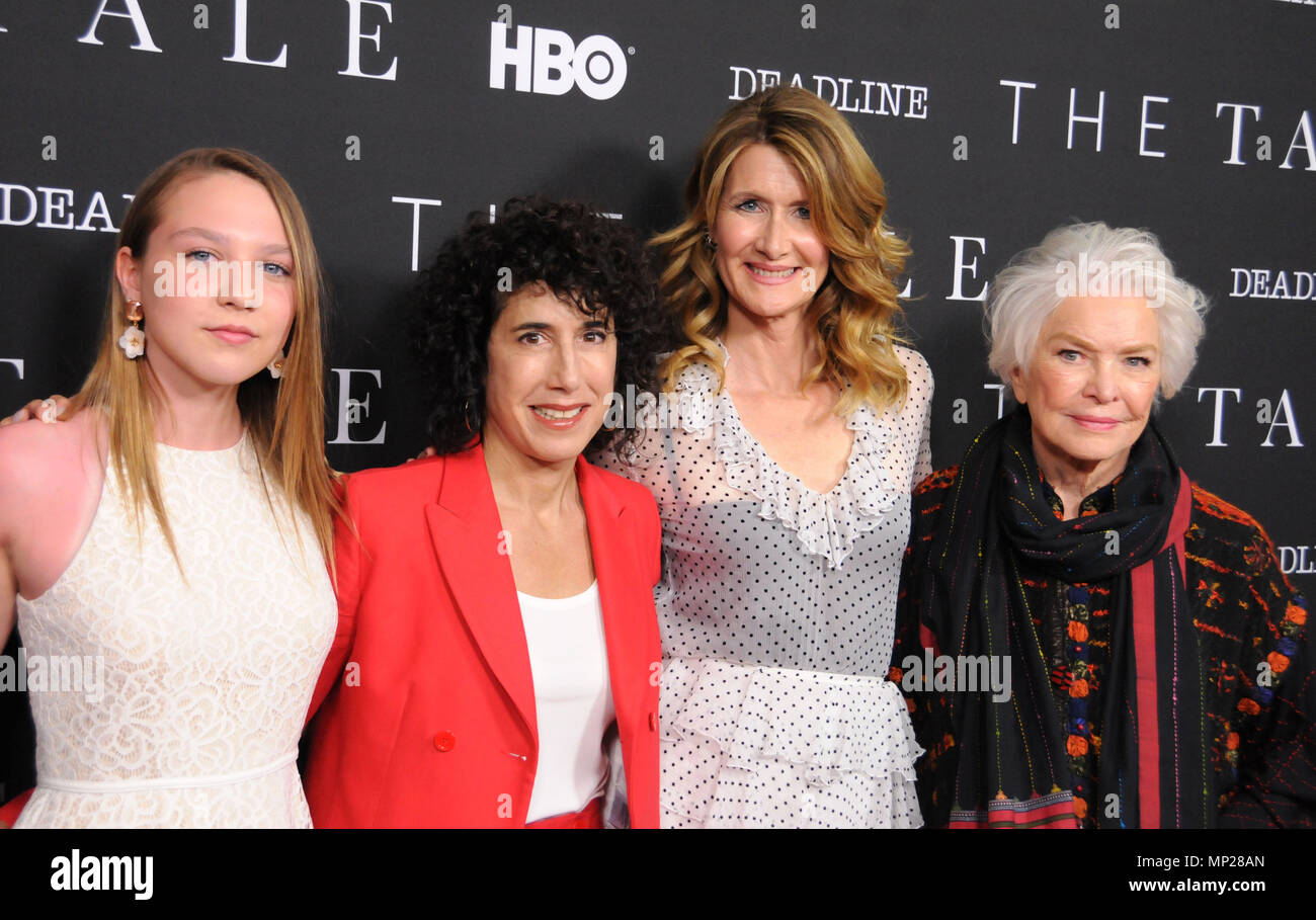 Los Angeles, Estados Unidos. 20 de mayo de 2018. (L-R) La actriz Isabelle  Nelisse, director Jennifer Fox, las actrices Laura Dern y Ellen Burstyn  asistir FYC proyección de la película de HBO '