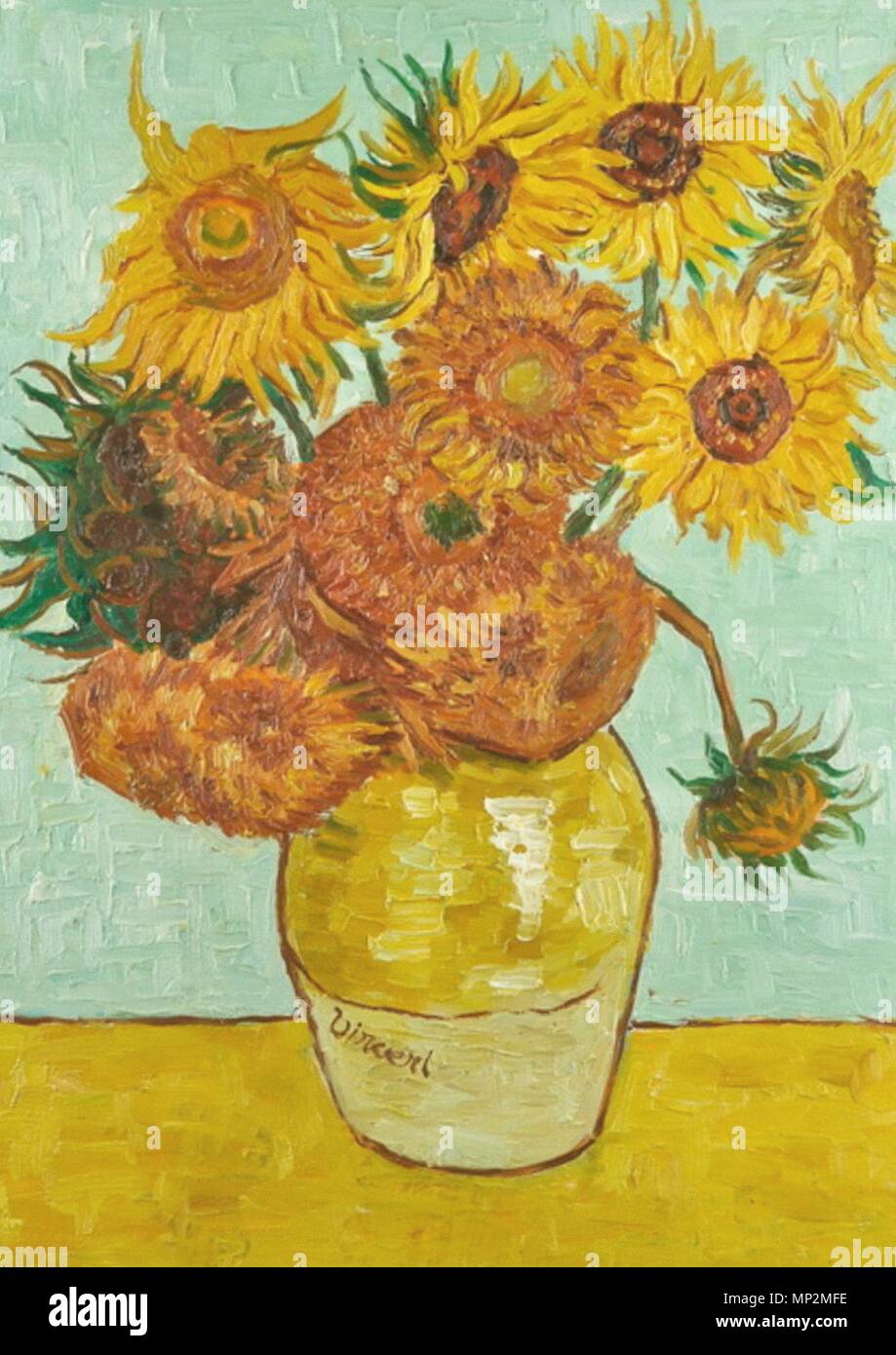 Los girasoles de Van Gogh pintura Foto de stock