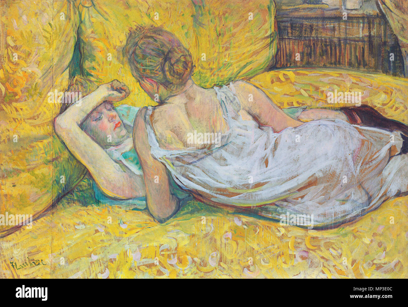 . Français : L'abandonar (Les deux amies) . 1895. Henri de Toulouse-Lautrec (1864-1901) 787 Labandon TOULOUSE-LAUTREC-1895 Foto de stock