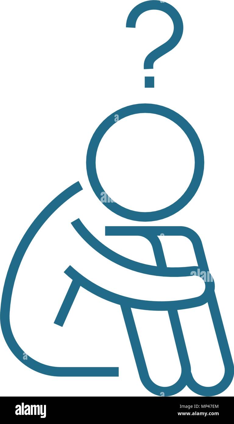 Problemas en el trabajo concepto icono lineal. Problemas en la línea de