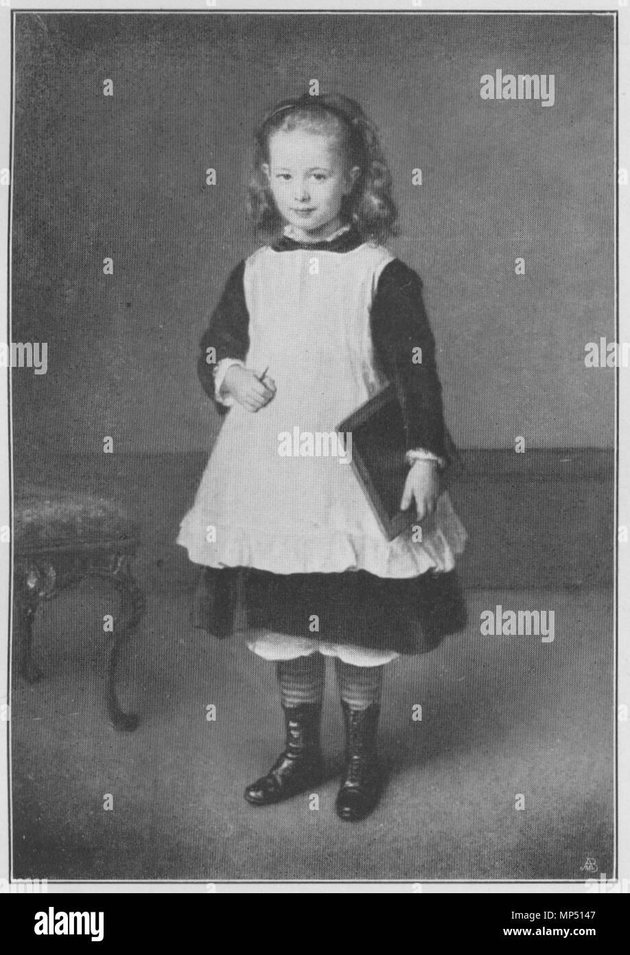 Bildnis der Tochter des Künstlers en ganzer Figur (otra cosa Knaus) de 1873. 691 KatNr Jahrhundertausstellung 1906. 0846 Foto de stock