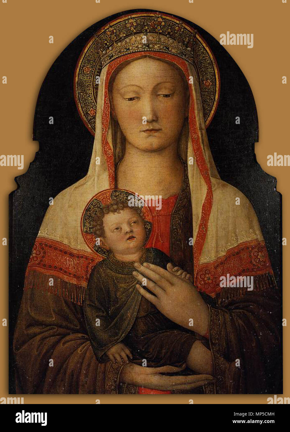 La Virgen y el niño. Jacopo Bellini, La Virgen y el niño en Témpera