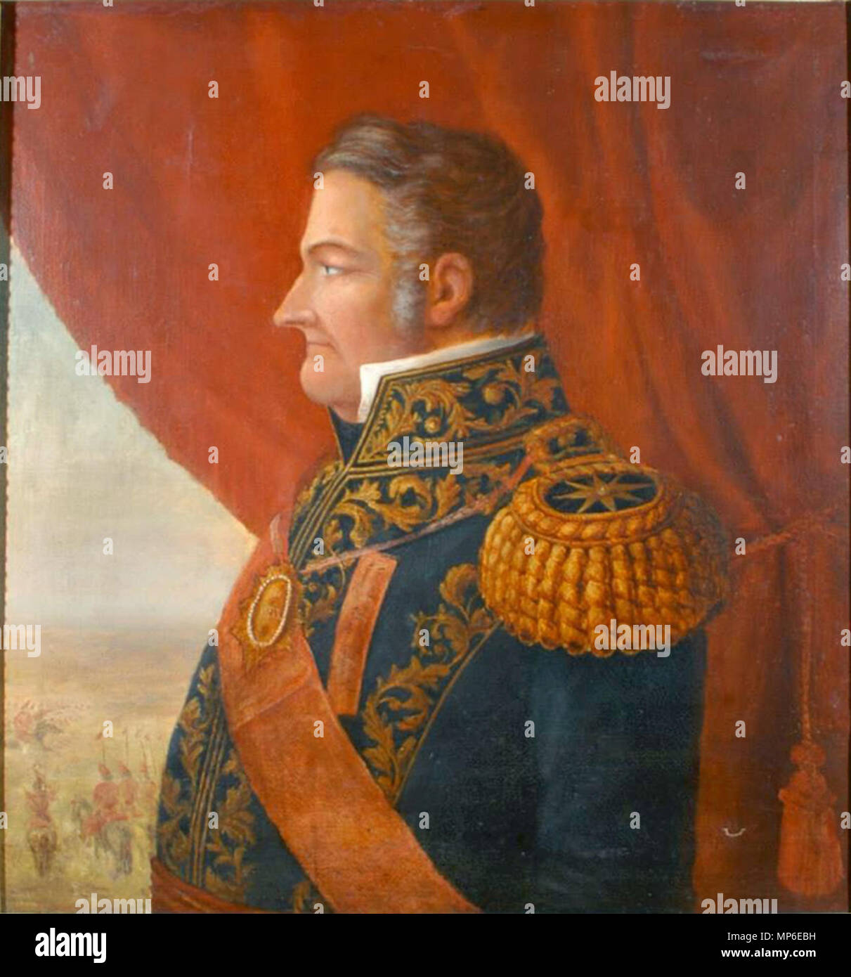 . Inglés: Juan Manuel de Rosas, 1845 . 1845. Fernando García del Molino (1813-1899) 748 Juan Manuel de Rosas 1845 Foto de stock