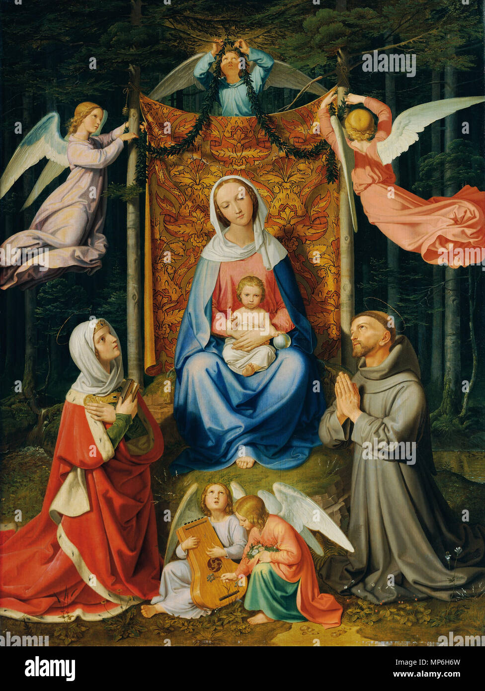 1248 Waldesruh (Virgen con el niño, San Adelheid y San Francisco) - Joseph von Führich - Instituto Cultural de Google Foto de stock