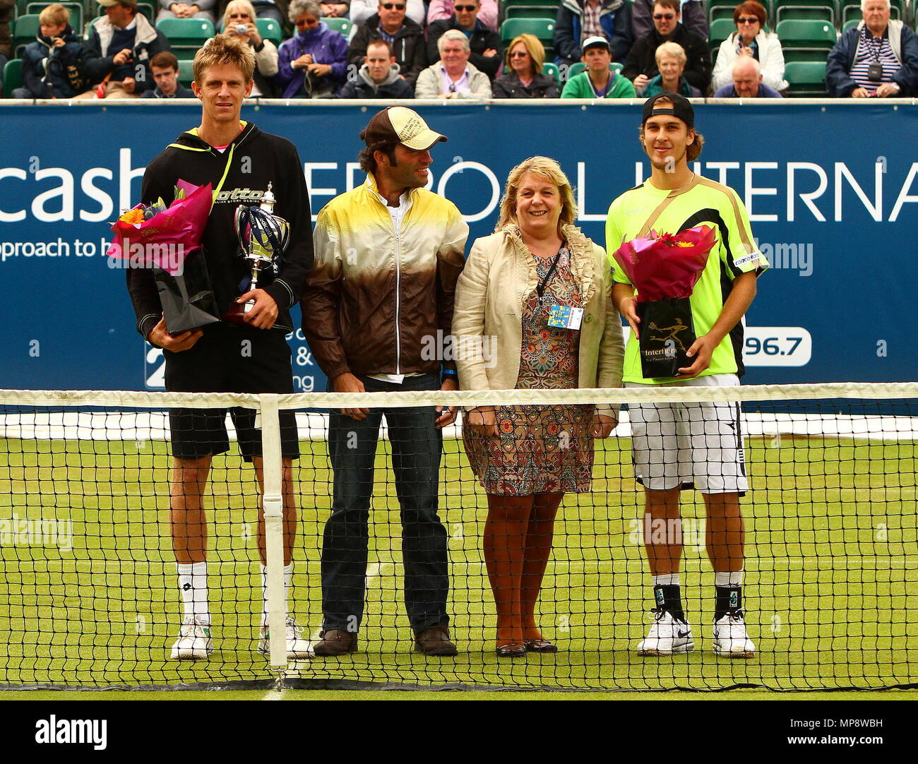 Liverpool, Reino Unido, Sudáfrica tenista profesional de Kevin Anderson, WINS-liverpool-international-torneo de tenis-mens-singles Ian Fairbrother crédito/Alamy Stock Photos Foto de stock