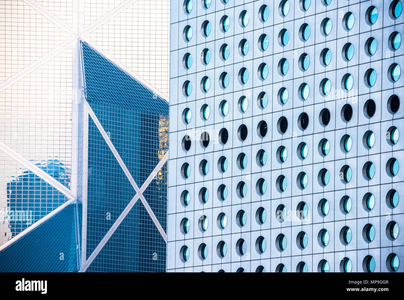 Fondo de edificios de oficinas en Hong Kong Foto de stock