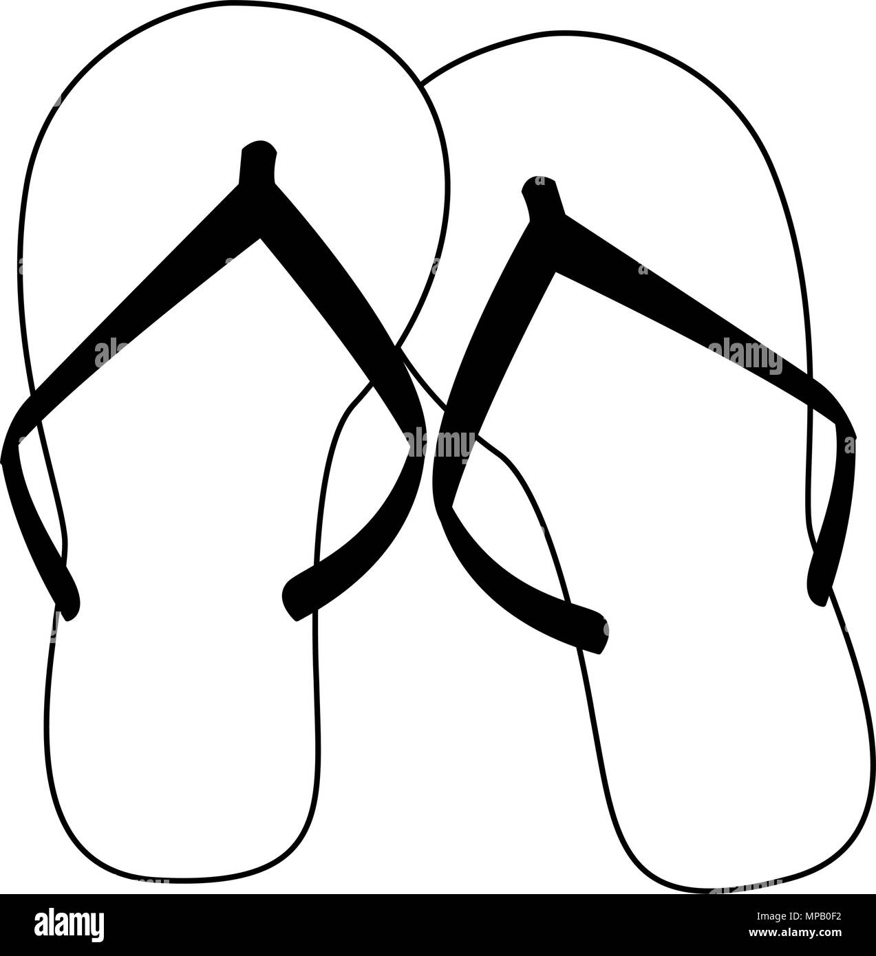 Flip Flops sandalias en blanco y negro Imagen Vector de stock - Alamy