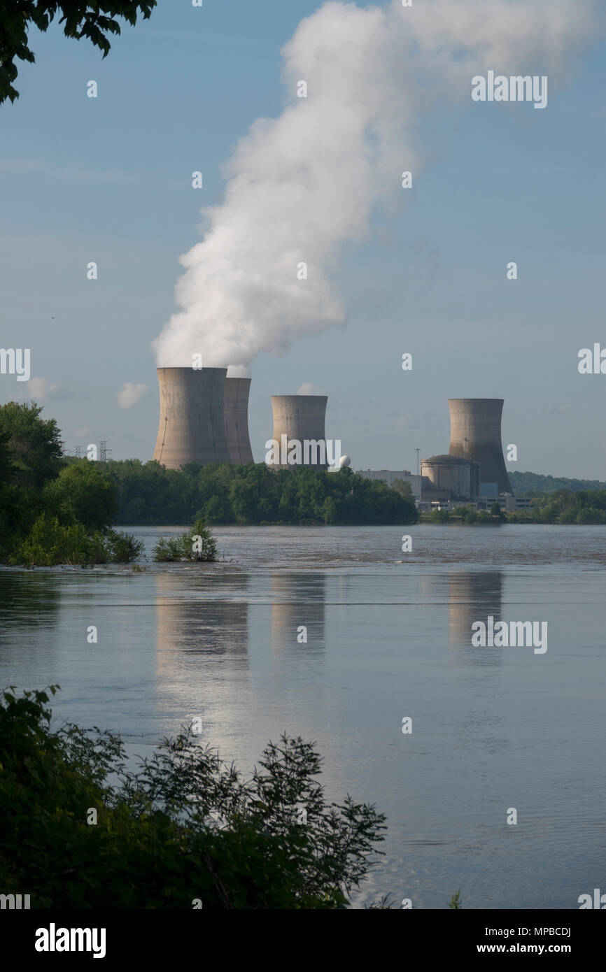 Ee.Uu. Pennsylvania Harrisburg, PA planta de energía nuclear de Three Mile Island sitio el accidente en 1979 la energía eléctrica Foto de stock