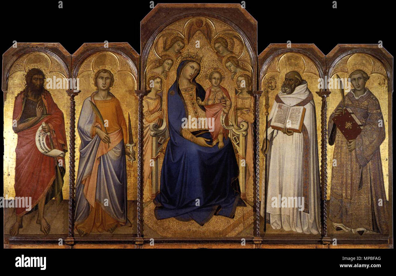 Inglés la Virgen y el Niño con los Santos 1362. 924 Niccolo di ser