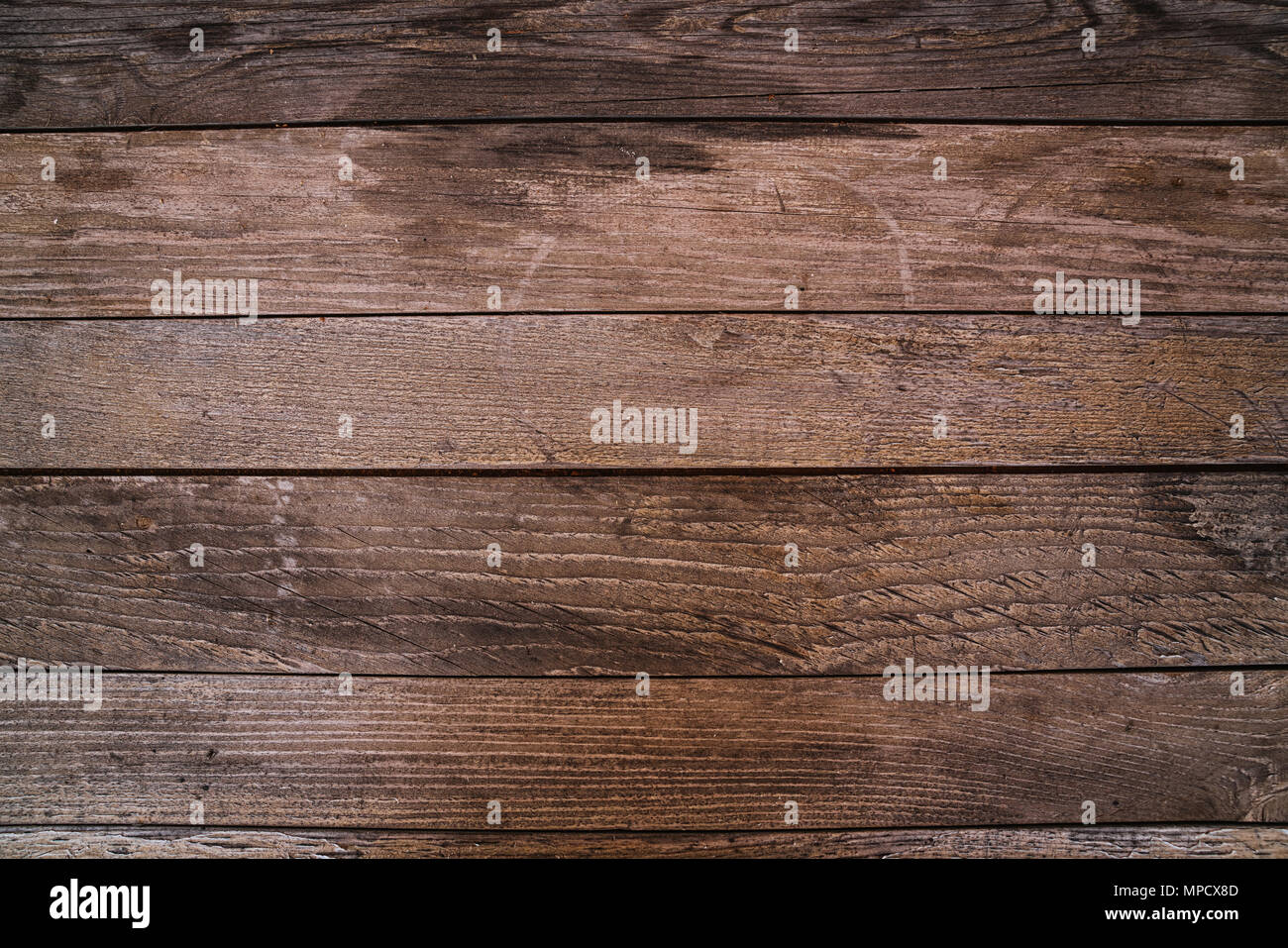 Textura de madera envejecida marrón plank, vintage antecedentes Foto de stock