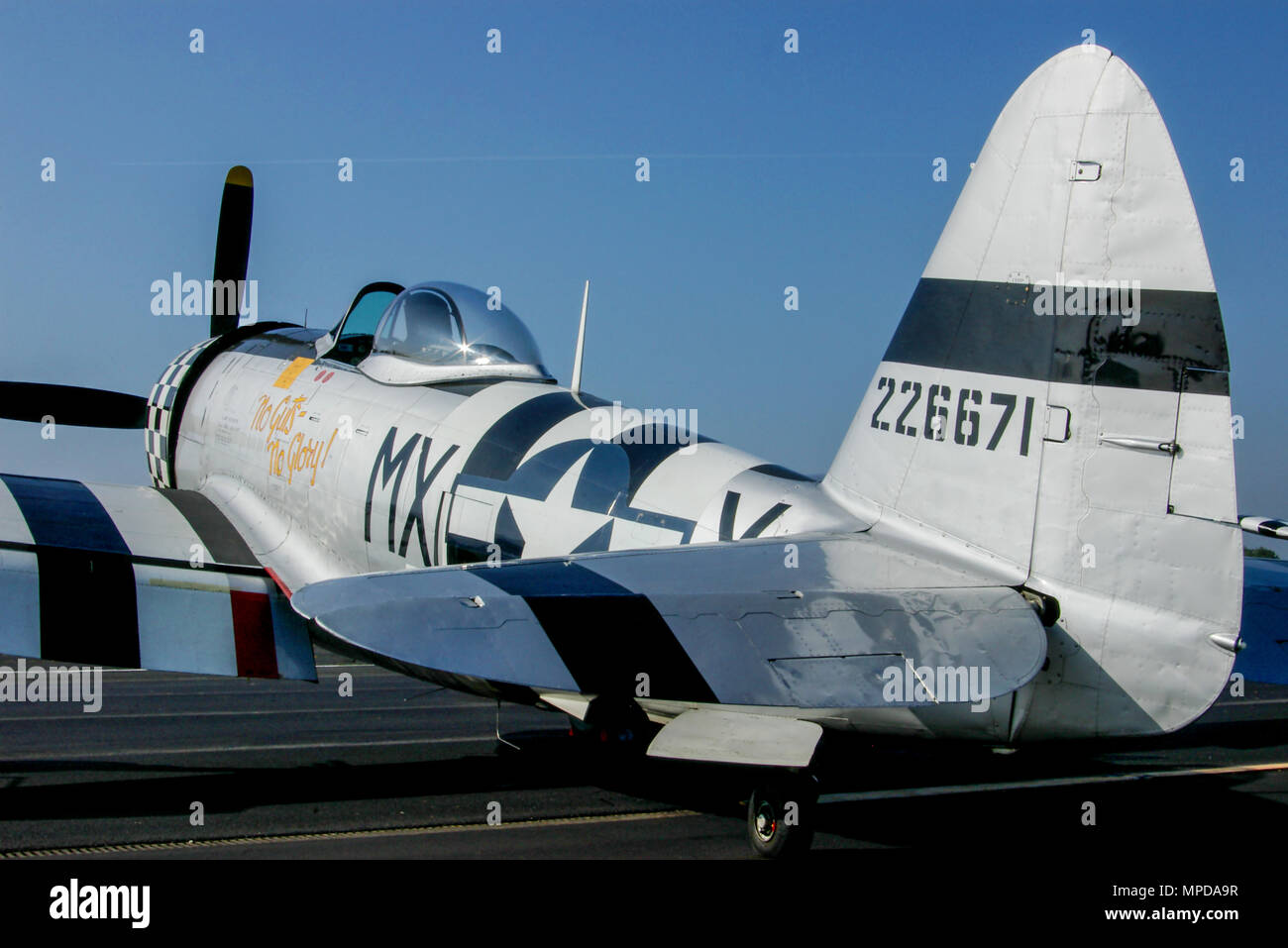 República P-47 Thunderbolt avión de combate llamado Sin Agallas No Hay Gloria. Segunda Guerra Mundial warbird Foto de stock