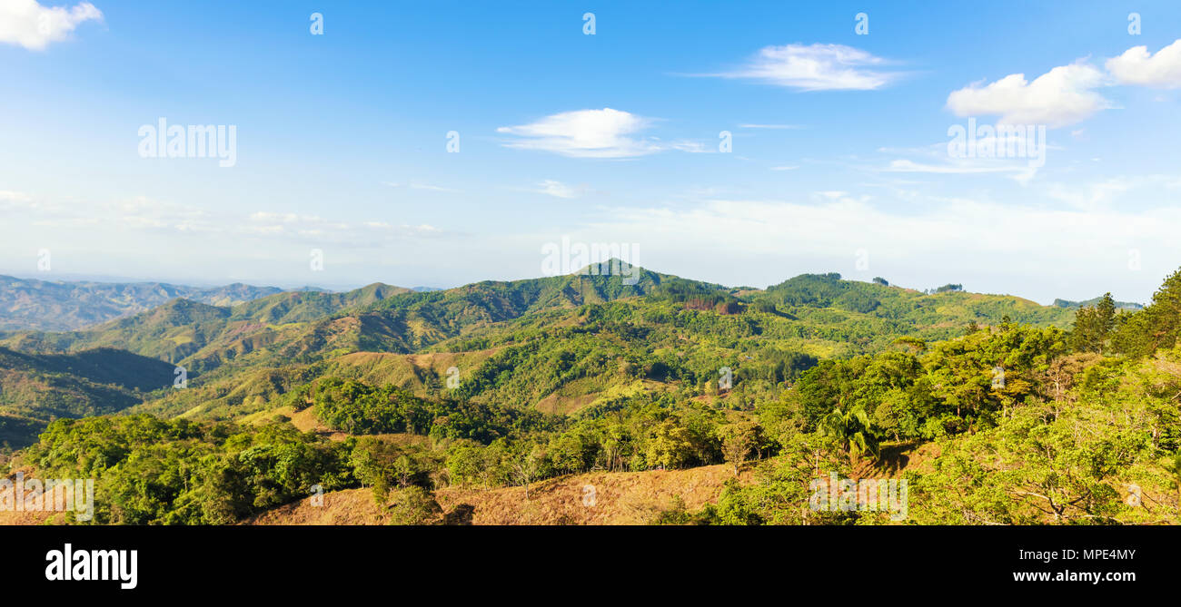 Panorámica desde el interior en la península de Azuero en Panamá Foto de stock