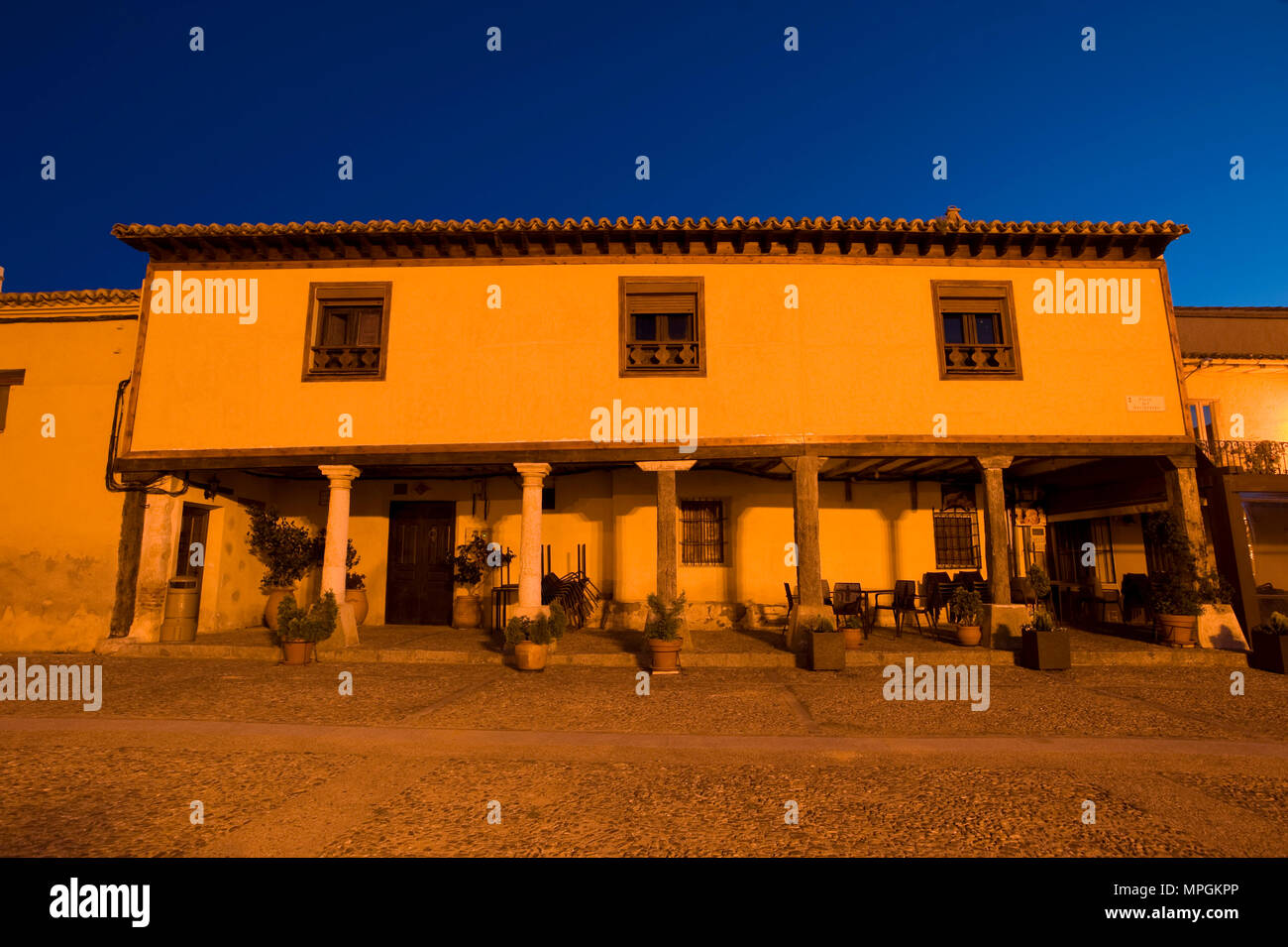 La Plaza Mayor o del Arcipreste de Hita, Guadalajara, España. Plaza Principal. Foto de stock