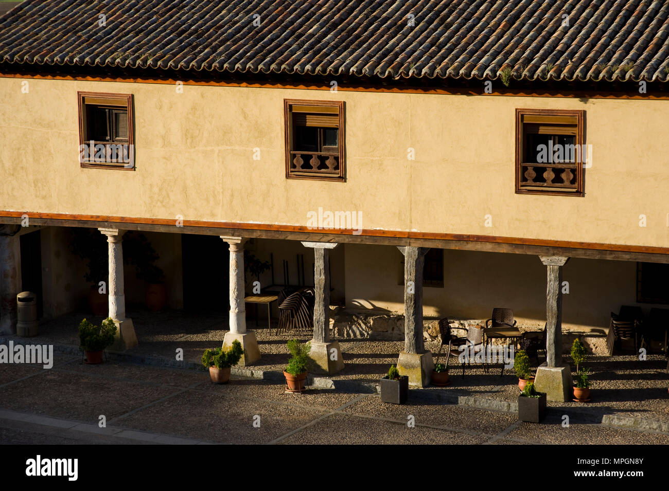 La Plaza Mayor o del Arcipreste de Hita, Guadalajara, España. Plaza Principal. Foto de stock