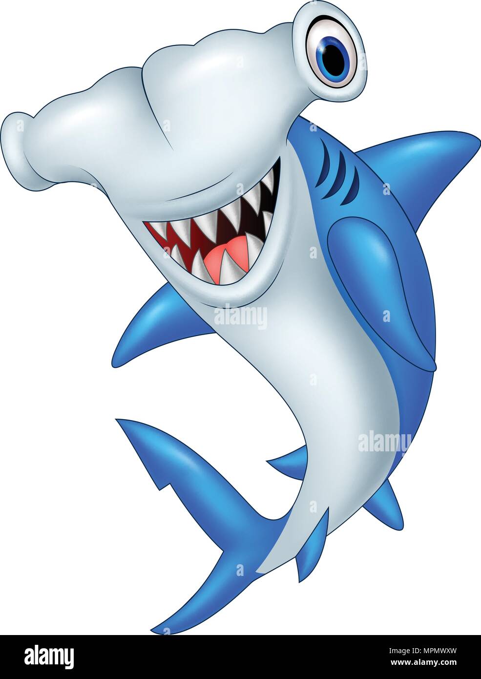 Tiburón martillo de dibujos animados Imagen Vector de stock - Alamy
