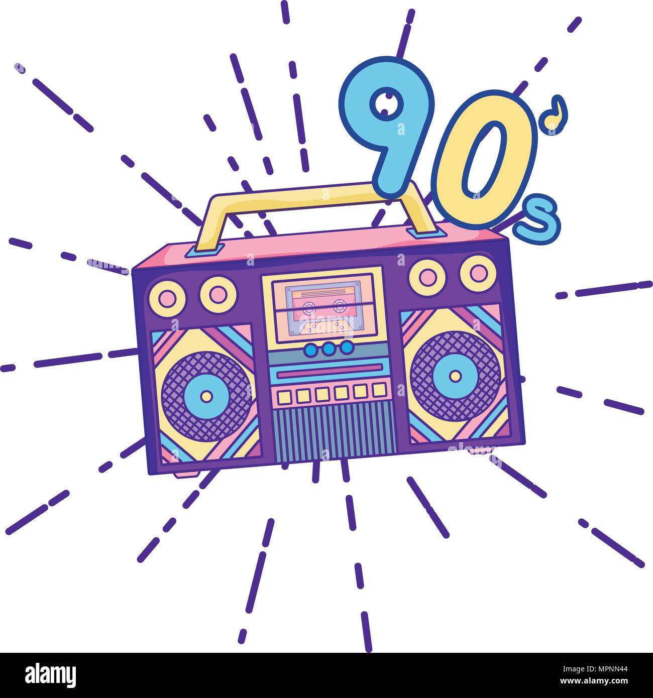 Radio retro Música 90 Música moderna ilustración vectorial Imagen Vector de  stock - Alamy