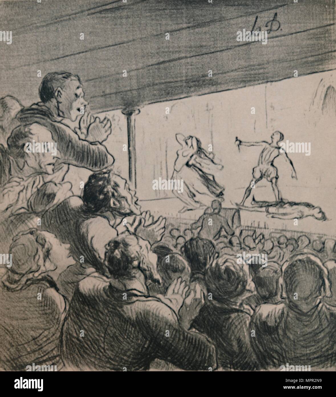 "El drama", c.1860s, (1946). Artista: Honoré Daumier. Foto de stock