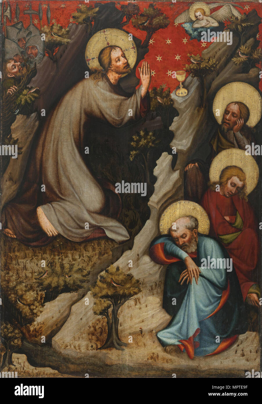 Cristo en el Monte de los Olivos, ca 1380. Foto de stock